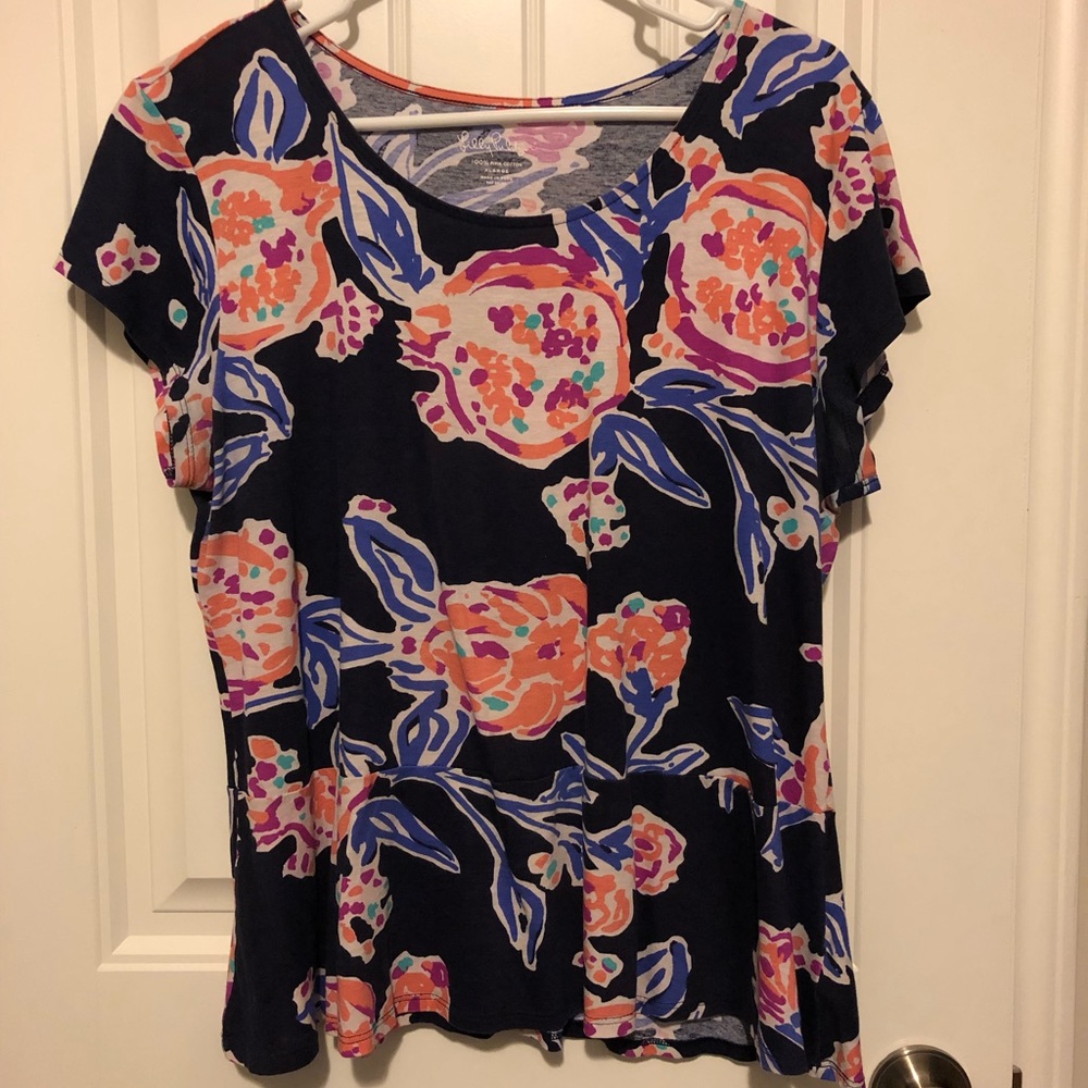 EUC Navy XL Peplum Top